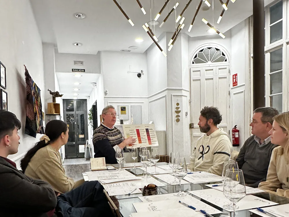 Clase de cata de vinos en grupo, ambiente de Relax & Wine en pareja o grupo